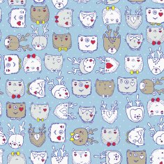 Seamless pattern with cute animals for baby fabric