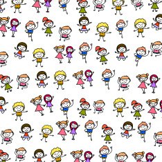 hand drawing abstract cartoon happy kids background N2