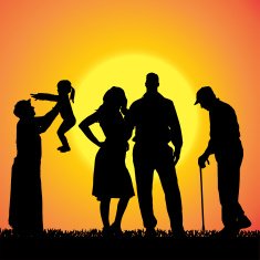 Vector silhouette of family N284
