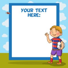 Young Soccer player placard