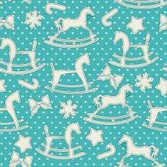 Seamless pattern with rocking horse
