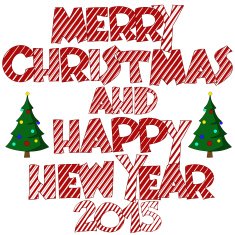 Happy new year 2015 and Merry christmas lettering