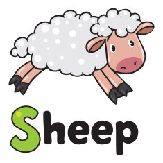 Little funny sheep for ABC Alphabet S N2