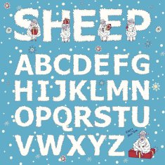 alphabet vector kids sheep letter