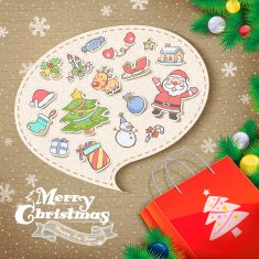 collage style Christmas elements