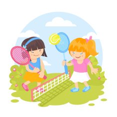 Girls Playing Tennis N2