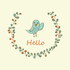 Greeting card with bird N2
