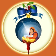 Vector illustration - Nativity Christmas Ornament with baby Jesus
