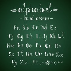 Alphabet and punctuation chalkboard