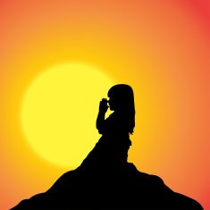 Vector silhouette of girl N105