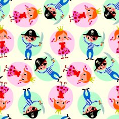 Princess and Pirate Seamless Pattern
