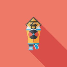 Chinese New Year boy to stick couplets flat icon eps10 N8