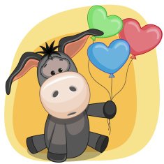 Donkey with balloons N2