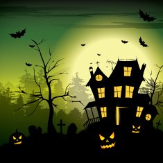 Scary house - Halloween background N2