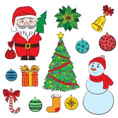 Vector set Christmas and New Year's decorative elements