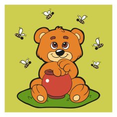 Character bear and honey