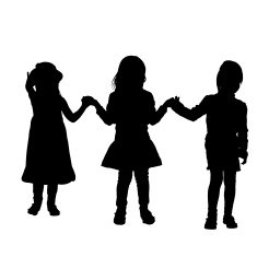 Vector silhouette of children N293