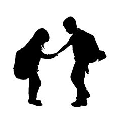 Vector silhouette of children N294