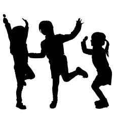 Vector silhouette of children N297