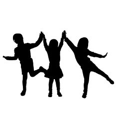 Vector silhouette of children N298