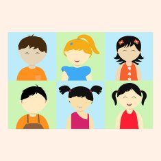 Set of cute little kids