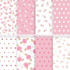 Set of floral seamless patterns