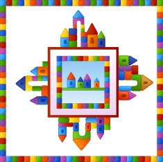 Childish seamless pattern with colorful building kit N4
