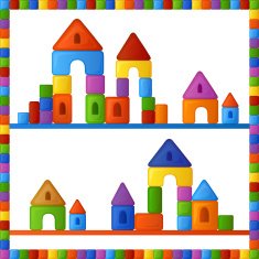Childish seamless pattern with colorful building kit N7