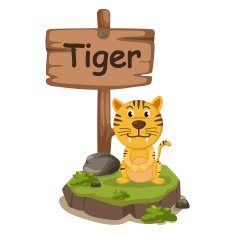animal alphabet letter T for tiger