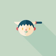 Halloween boy flat icon with long shadow eps10 N19