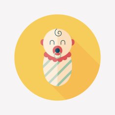 baby flat icon with long shadow N36