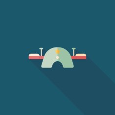 Playground Seesaw flat icon with long shadow N3