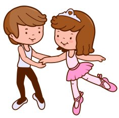 Boy and girl ballet dancers