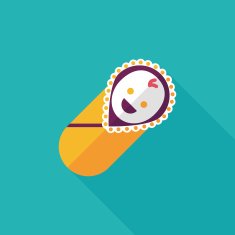 baby flat icon with long shadow N42