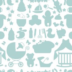 Sweet Newborn Baby boy seamless pattern