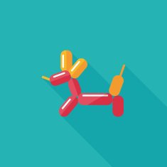 balloon dog flat icon with long shadow eps10 N16
