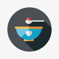 baby food bowl flat icon with long shadow eps10 N59