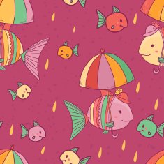 Mother fish with her kids pattern N2