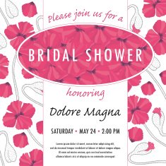 Bridal shower invitation template with delicate poppy buds and flowers N2