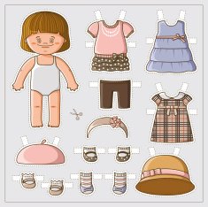 Cute paper doll free image download