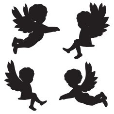 silhouettes of angels