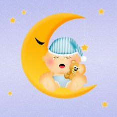 baby sleeping on the moon N3
