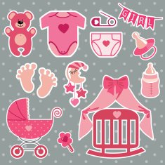 Cute scrapbooking elements for newborn baby N2