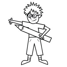Boy and crayon N2