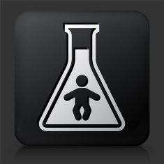 Black Square Button with Chemical Infant Icon