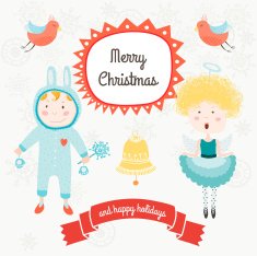 Christmas Cards with Kids and Birds