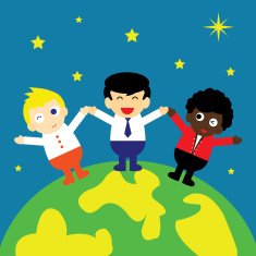different nationality boy vector cartoon