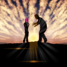 Father's Day background Father and child in the sunset N14