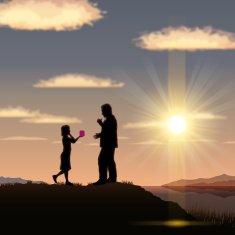 Father's Day background Father and child in the sunset N21