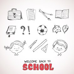 School objects sketch style N2
